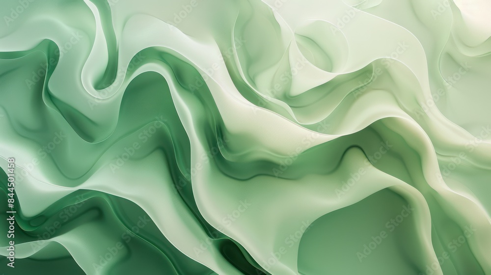 Poster illustrate the concept of sophistication with a image of a modern wallpaper adorned with a green flu