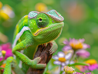 close up of chameleon
