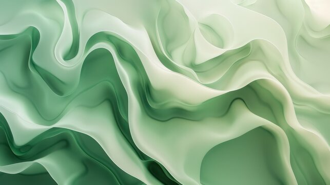 Illustrate the concept of sophistication with a image of a modern wallpaper adorned with a green fluid textured gradient background. 