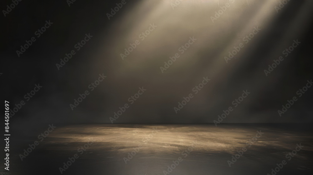 Poster illustrate the concept of understated elegance with a image of a spot-lit soft grainy background, pr