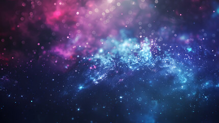 Fototapeta premium The background was a mesmerizing display of multi-colored bokeh lights intertwined with swirling smoke, creating a surreal and dreamlike atmosphere. Each hue blended seamlessly into the next,with soft