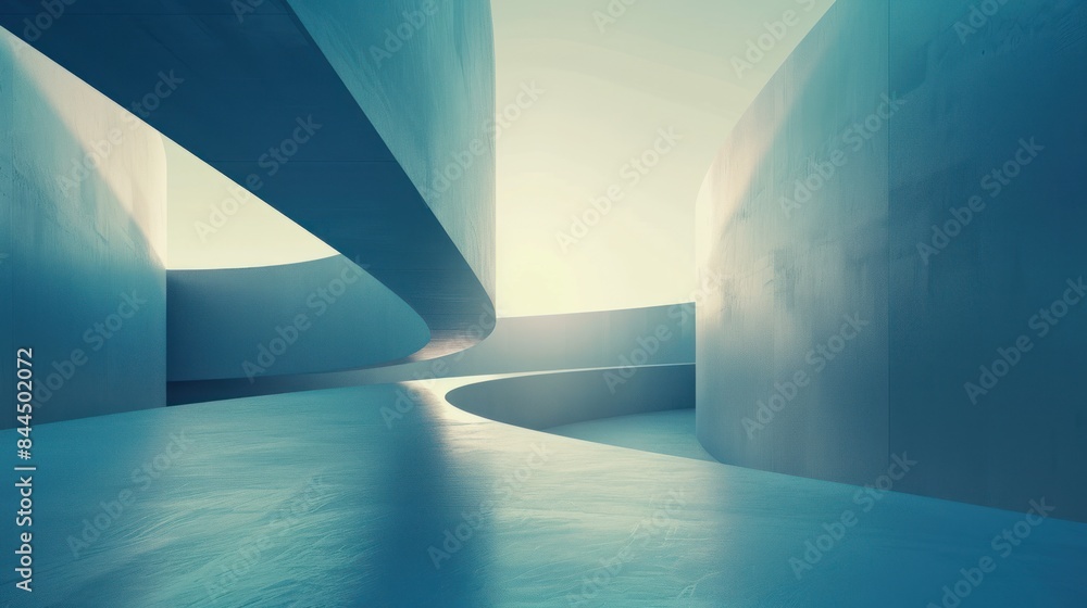 Poster abstract scenario in contemporary minimal style, 3d computer generated image