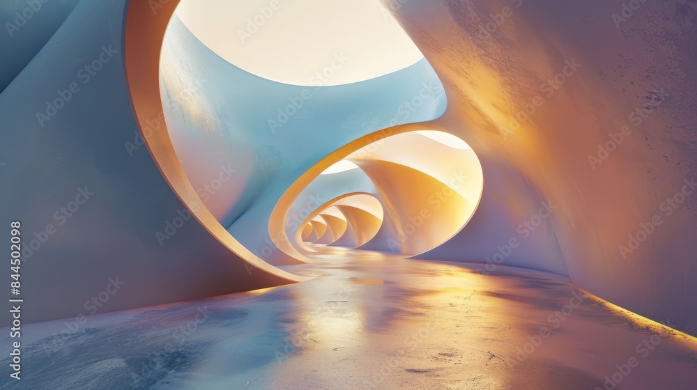 Aufkleber abstract scenario in contemporary minimal style, 3d computer generated image