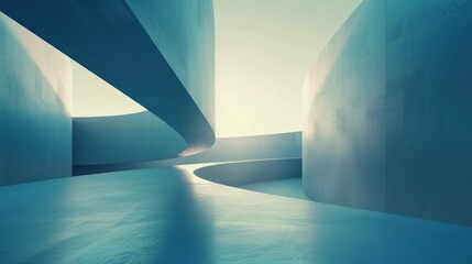 Fototapeta premium Abstract scenario in contemporary minimal style, 3d computer generated image