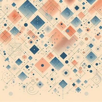 Abstract background with small geometric shapes and gradient
