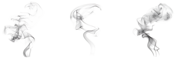 wisp of smoke isolated on white and transparent background