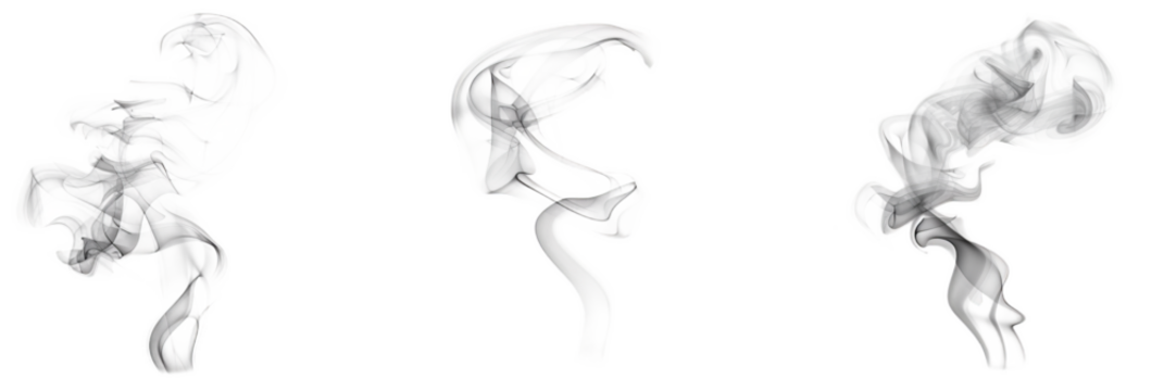 wisp of smoke isolated on white and transparent background