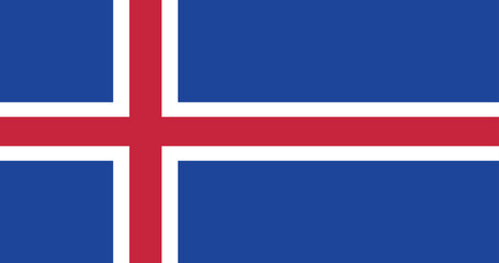 Fototapeta premium Illustration of the Iceland national flag