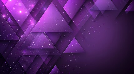 Abstract purple triangle pattern with shimmering sparkle background