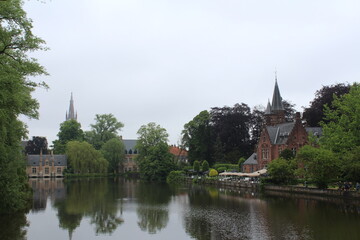 Obraz premium a vision of minnewater in bruges