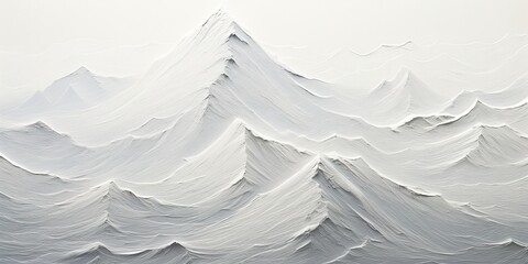 Obraz premium Abstract draw paint ink watercolor mountain hill rock landscape background scene, White beige nature outdoor adventure scene view