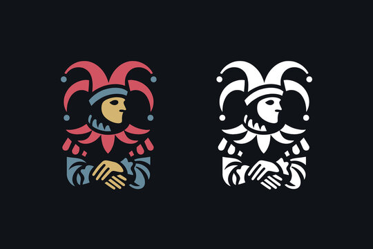 Medieval jester. modern simple logo, icon