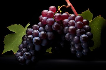 Fototapeta premium Earthy Red wine grapes. Vine grape. Generate Ai