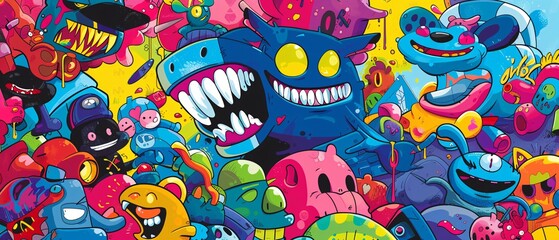 A vibrant wall calendar decorated with a playful cartoon motif, providing a fun and functional way to stay organized and on schedule, Generative AI