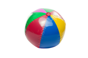 Bright, colorful inflatable beach ball for fun and games at the beach or pool. Perfect for summer activities and outdoor enjoyment.