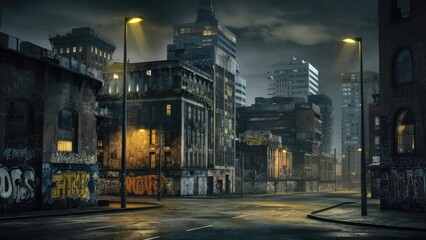 Moody monochrome view of Cortlandt Alley by night