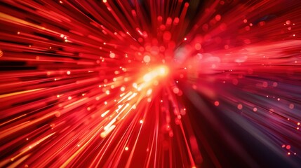 Fototapeta premium Full frame abstract image of vibrant red light trails