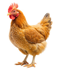 Fototapeta premium Brown chicken standing on a transparent background