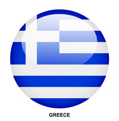 GREECE flag button on white background