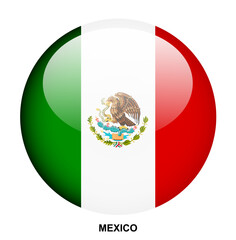 MEXICO flag button on white background