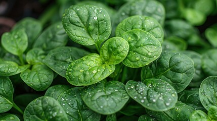   Close-up of green plant with water droplets on its leaves