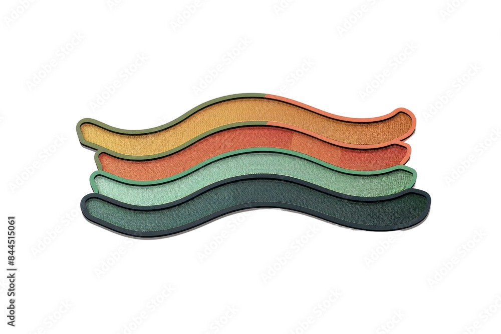 Poster colorful wavy objects on transparent background. artistic abstract shapes, modern design elements, v