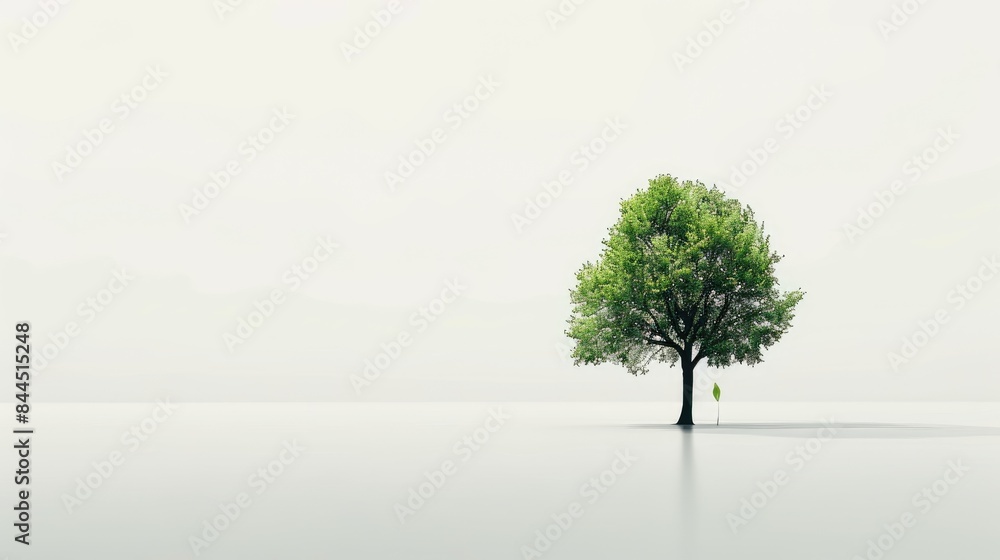 Aufkleber trees standing alone on a white background collection of trees single green leaf on a white backgrou