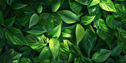 Leafy Lushness: Close-Up of Vibrant Green Leaf Texture