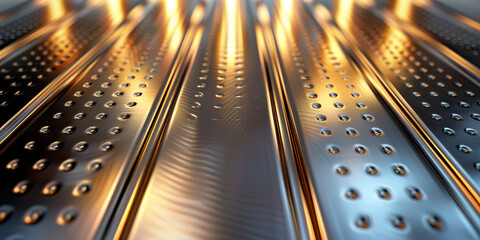 Metallic Marvel: Detailed Close-Up of Shiny Metal Surface 