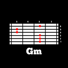 G minor guitar chord. Learn to play guitar. Basic guitar chords Gm