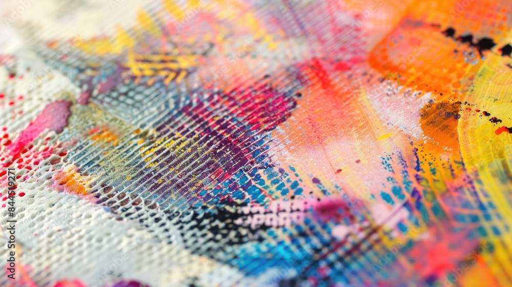 Poster printed abstract colorful ornamentation light patterned design multi paper drawing unique card desig