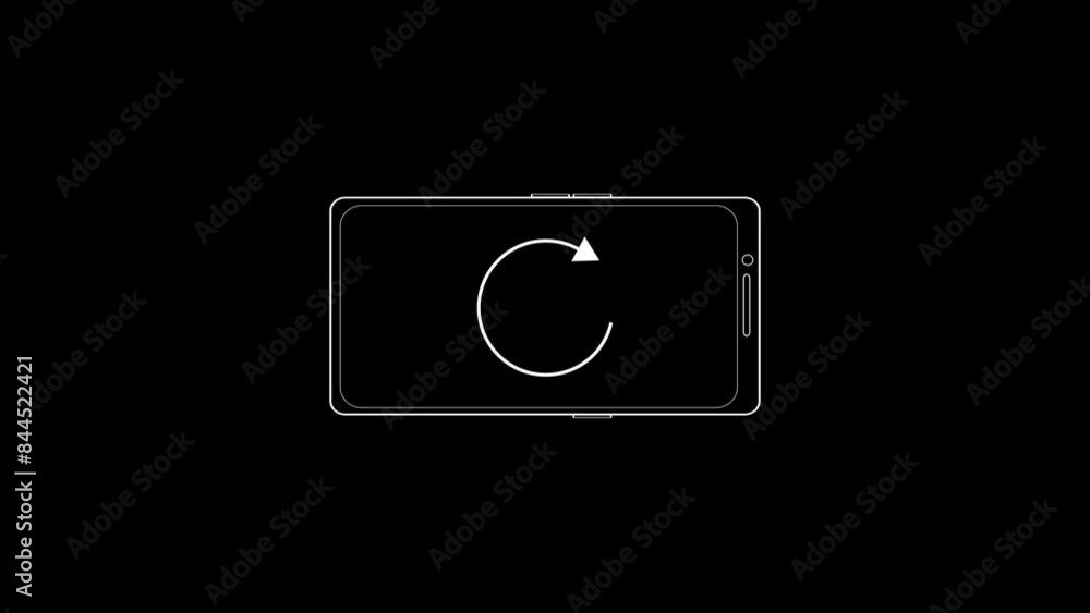 Aufkleber animation of please rotate your phone to landscape vertical rotation for better experience. turn you