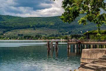Paysage d'été au bord d'un lac