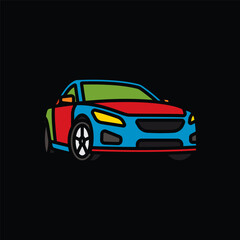 Original vector illustration. A passenger car. A contour icon.