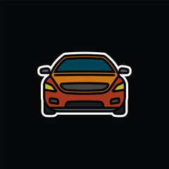 Original vector illustration. A passenger car. A contour icon.