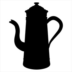 Black silhouette of a teapot with a handle