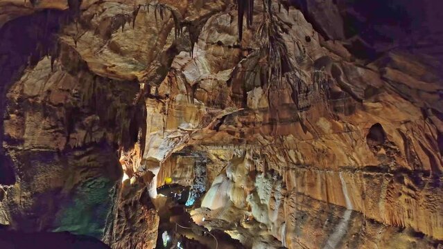 Mira de Aire Caves, Grutas de Mira de Aire at Leiria, Portugal. A set of limestone caves in Porto de Mos, Leiria. Moinhos Velhos