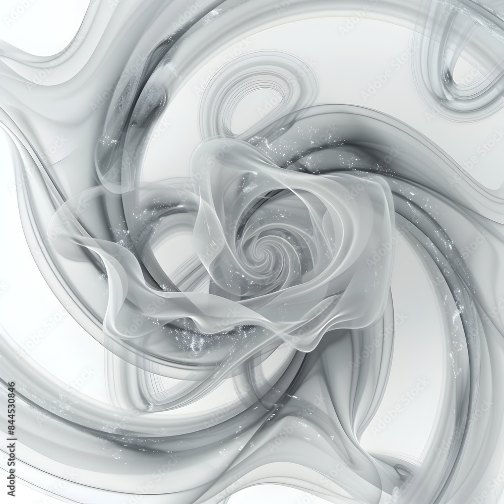 Poster ethereal swirls of order and chaos in monochrome abstraction