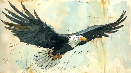 Obraz premium Bald Eagle Flying
