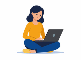 Woman Sitting Using Laptop Black Silhouette,      Woman, Sitting, Laptop, Black Silhouette, Technology, Digital, Computer, Work, Remote 