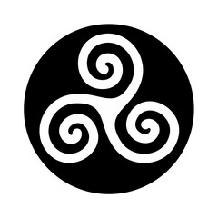 Karma symbol vector illustration. Triskele Symbol. The Triskelion Vector Illustration. Ancient Irish Celtic symbol.