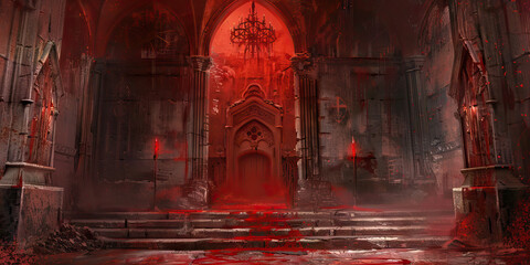 Red chamber of blood. Forbidden echoes sinister rituals and chants a place for evil worship.