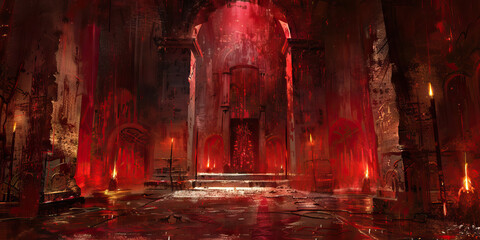 Red chamber of blood. Forbidden echoes sinister rituals and chants a place for evil worship.