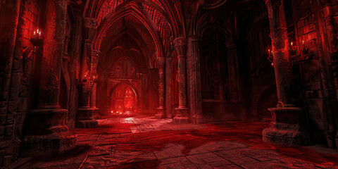 Red chamber of blood. Forbidden echoes sinister rituals and chants a place for evil worship.