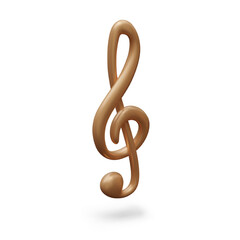 Obraz premium Metal treble clef in realistic style. Vector object with gloss and shadows