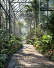 Obraz premium botanical gardens and conservation featuring an open space on the right for advertisements