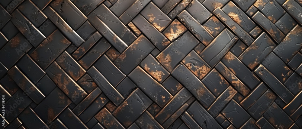 Poster dark metallic textured surface with bronze highlights, showcasing a sophisticated and modern design.