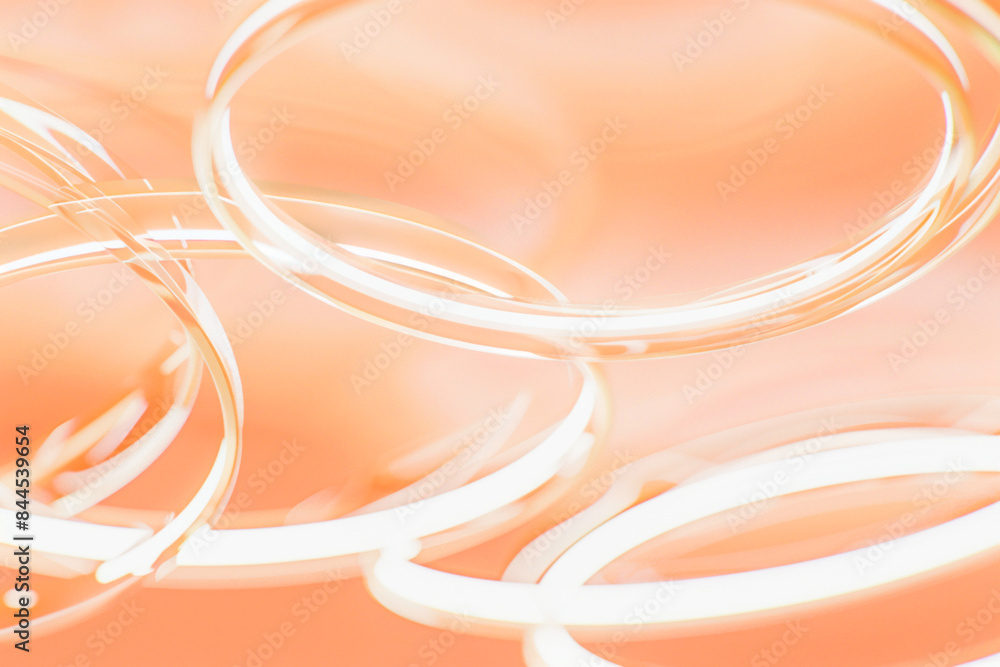 Poster a futuristic, infinite spiral in peach color. abstract composition features an endless spiral shape