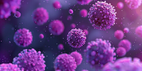 Grape Purple Sanitizer Microbial Disruption: High-resolution view of grape purple-colored sanitizer particles, depicting their disruption of microbial cells for effective sanitization