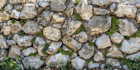 Ancient Stone Wall Eroded by Nature: 4K HD Wallpaper with AI-Generated Background

